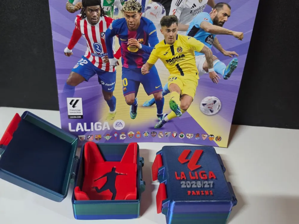 Caja de cromos de La Liga, producto impreso en 3D